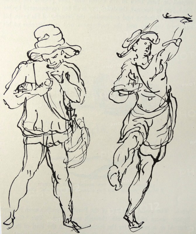 Figures conçues par Inigo Jones pour le masque, 1893