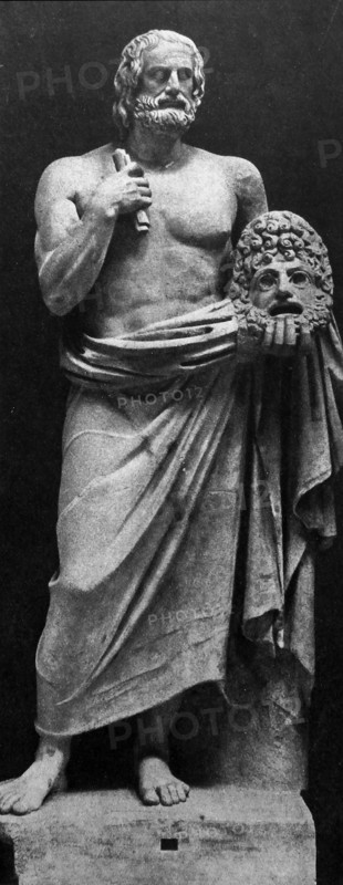 Euripides, the greek tragic poet. He was a contemporary of Anaxagoras and Socrates.