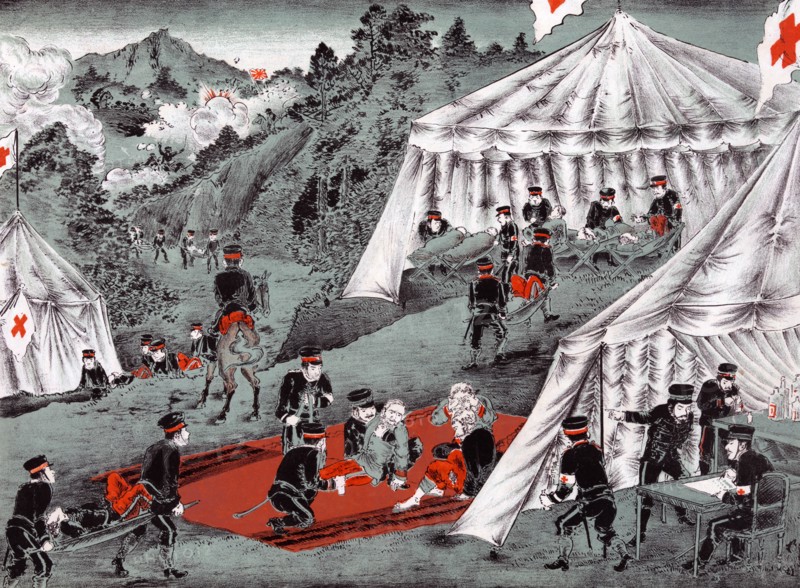 Japanese Red Cross medics and volunteers