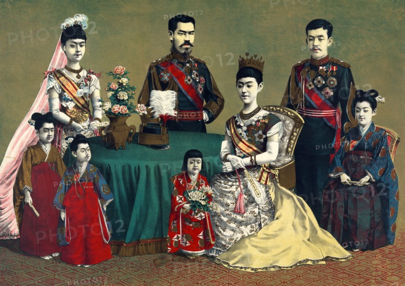Group portrait of Meiji, Emperor of Japan and the imperial family