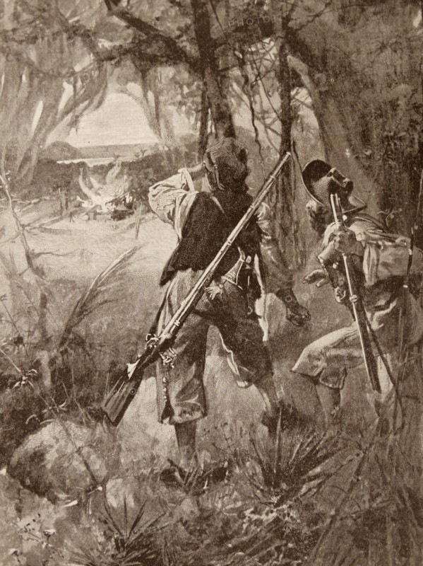 Illustration from a nineteenth century edition of 'Robinson Crusoe' a novel by Daniel Defoe.