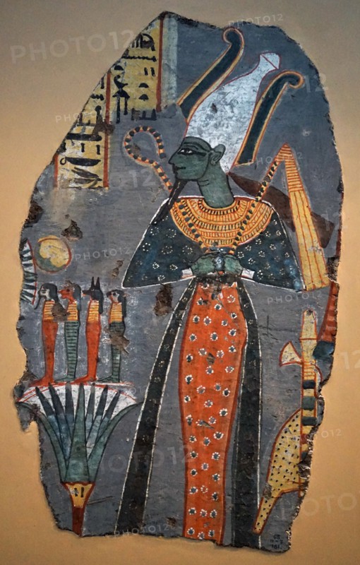 Fragment of a fresco depicting the Egyptian God Osiris