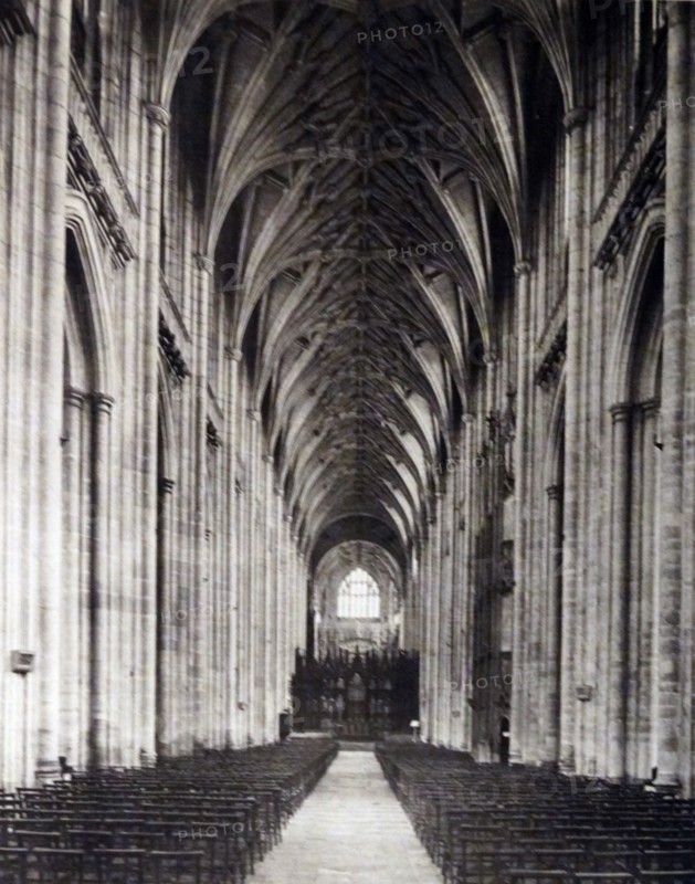 the interior of Winchester Cathedral