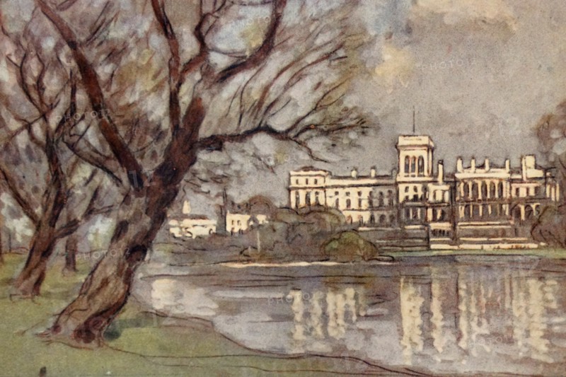 Coloured sketch of The Foreign and Commonwealth Office from St. James's Park