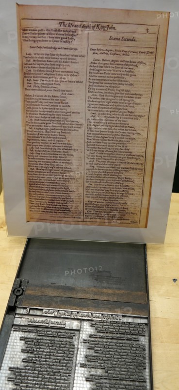 Metal plate with letters set to print