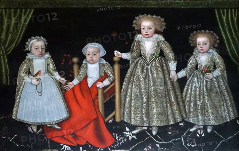 Portrait of a family during the Stuart Period by an Unknown artist
