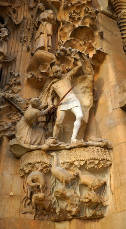 Details from the exterior of the Basílica i Temple Expiatori de la Sagrada Família