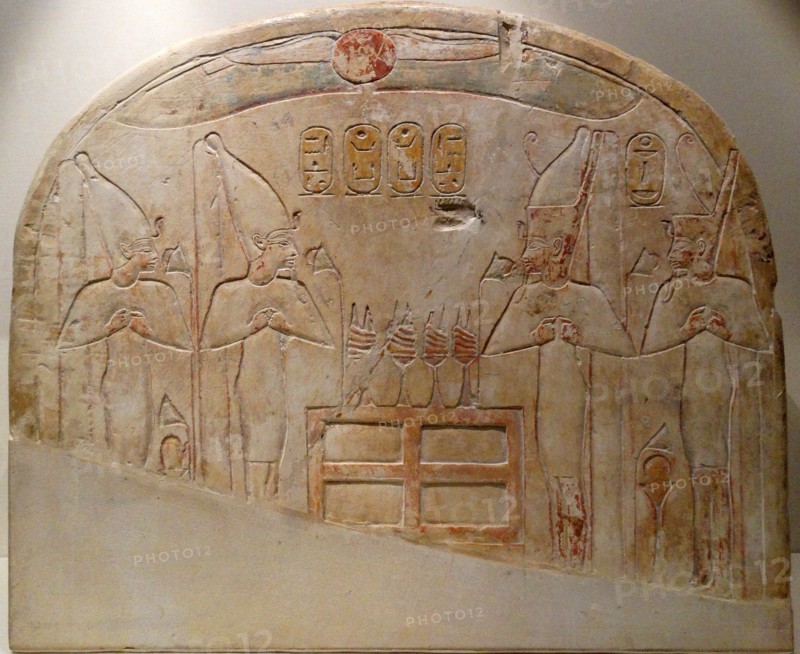 Votive stela for deified Kings from the 18th Dynasty