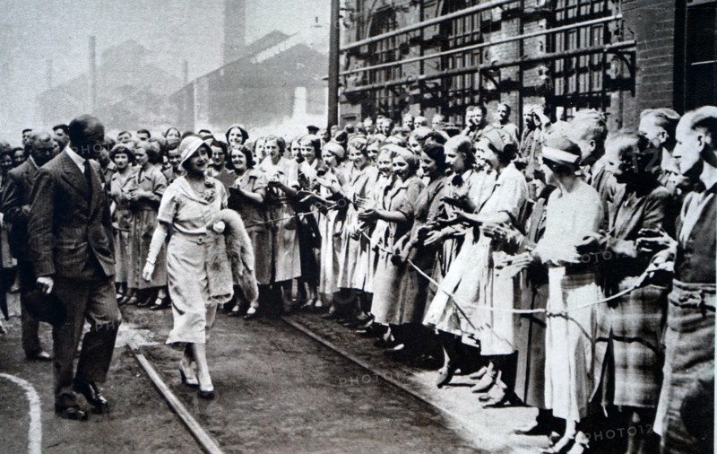 Lady Elizabeth meeting with steelworkers of Messers