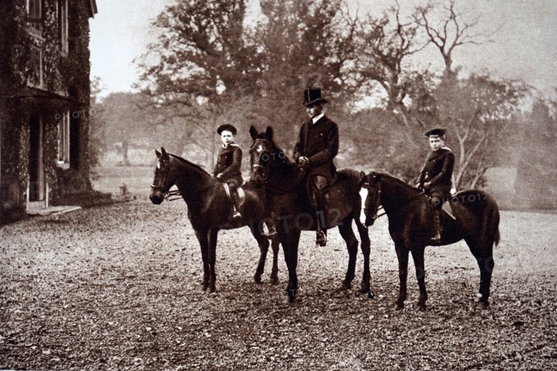 Prince Albert and Prince Edward riding in Windsor Park