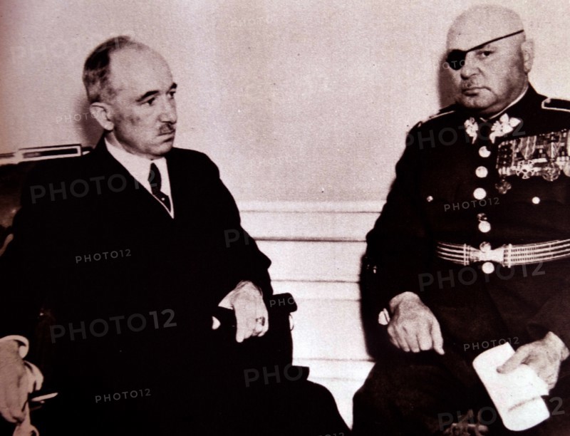 Edvard Beneö and Jan Syrový meeting