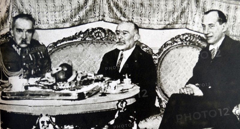 Marshall Pilsudski leader of Poland with French Foreign minister