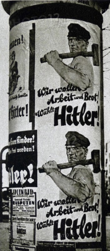 Nazi election propaganda poster during the German election of 1932