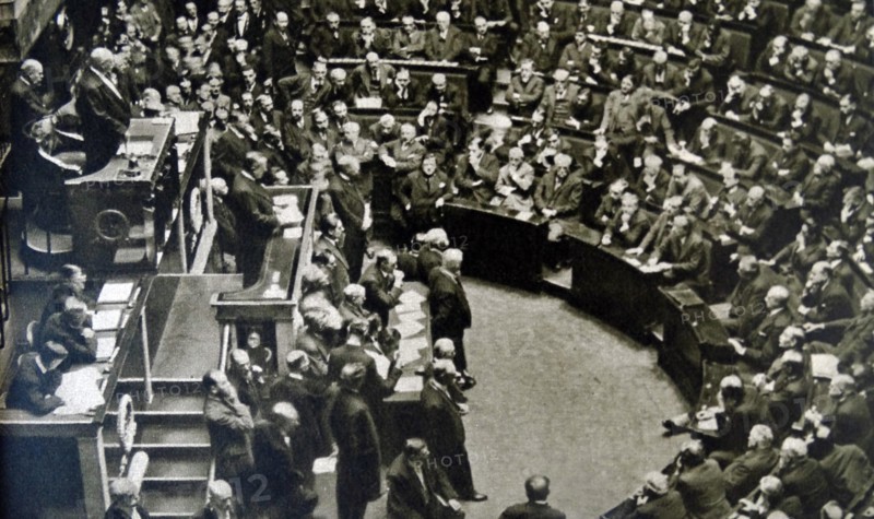 the French Chamber of Deputies in session as French Prime Minister Andre Tardieu presents his Government's programme