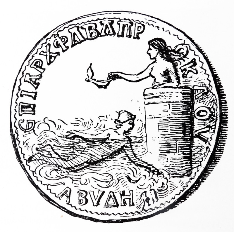 Engraving of an ancient Greek coin from Abydos