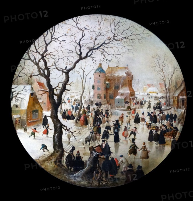 A Winter Scene with Skaters near a Castle'