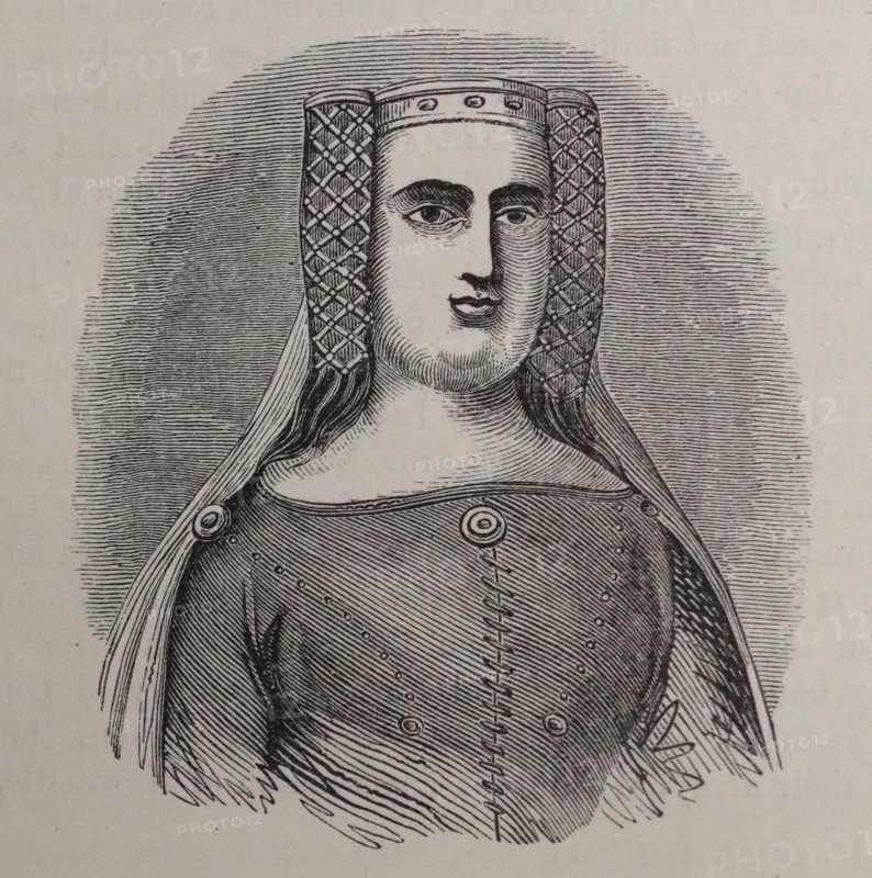 Engraved portrait of Queen Isabella