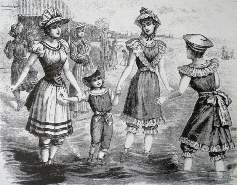 Engravings depicting scenes from Stockholm's swimming and siminrättning