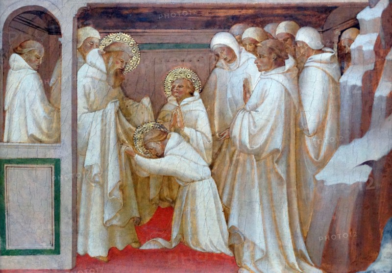 Detail from the 'Saint Benedict admitting Saints into the Order' by Lorenzo Monaco