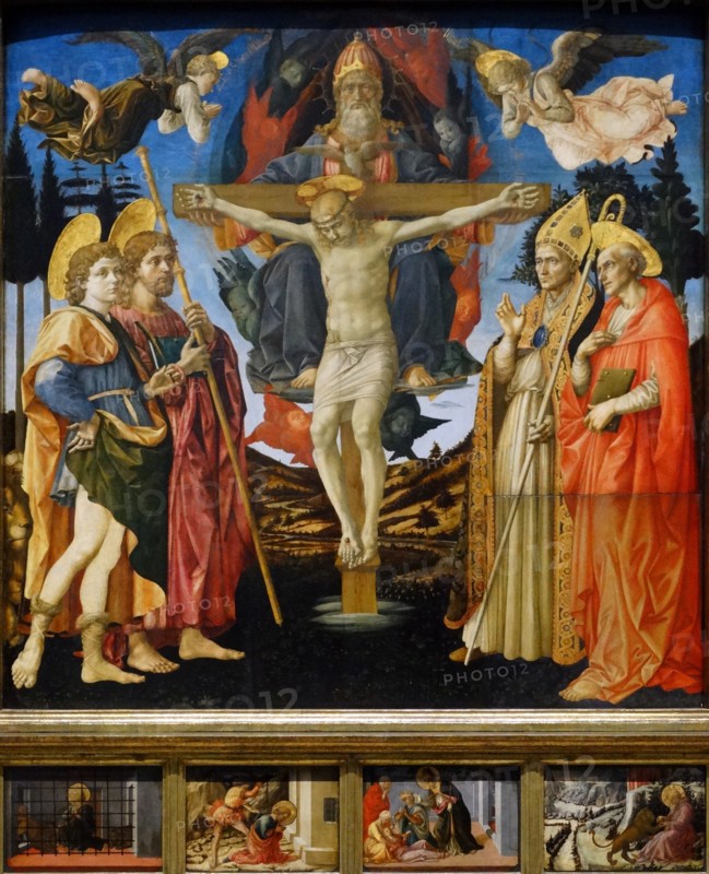 Altarpiece titled 'The Pistoia Santa Trinita' by Francesco Pesellino