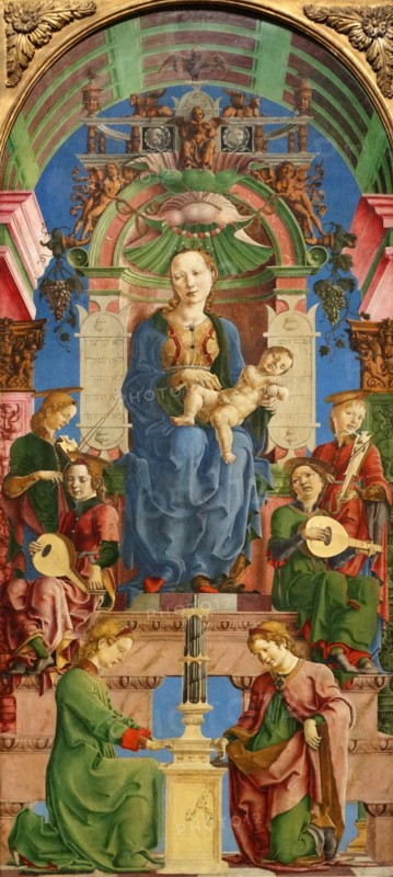 Detail from a 'The Virgin and Child Enthroned' by Cosimo Tura