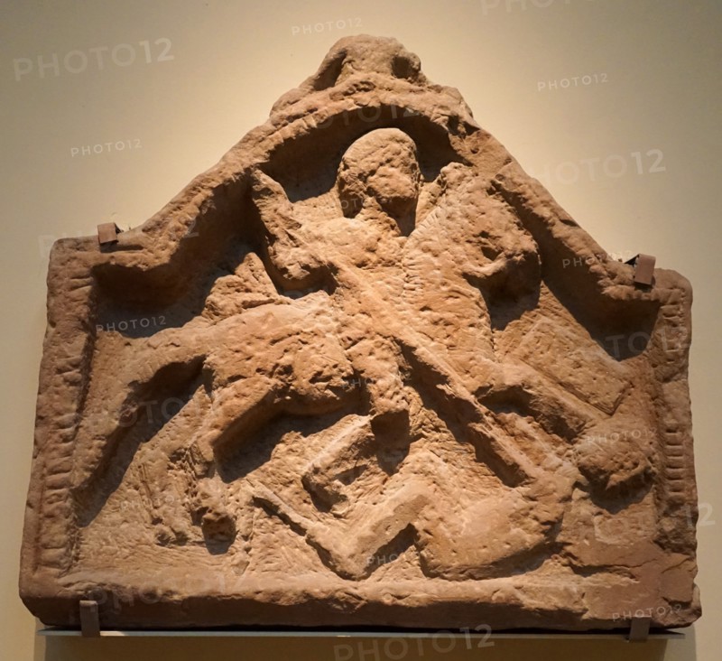 Upper part of a military tombstone from Cumbria