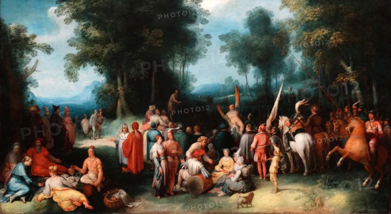 Painting titled 'The Preaching of Saint John the Baptist'