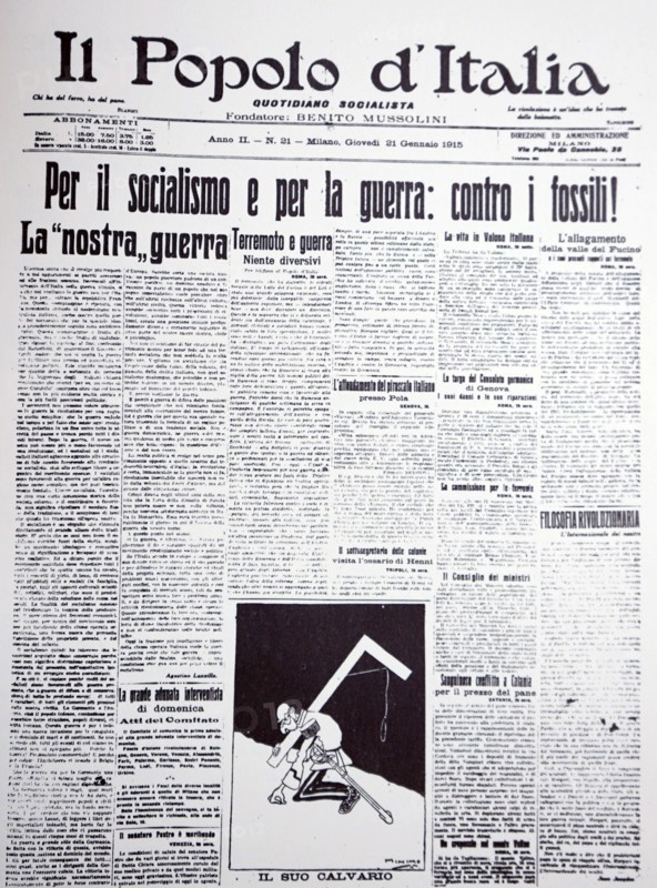 Cover of the Italian newspaper 'Il Popolo d'Italia'