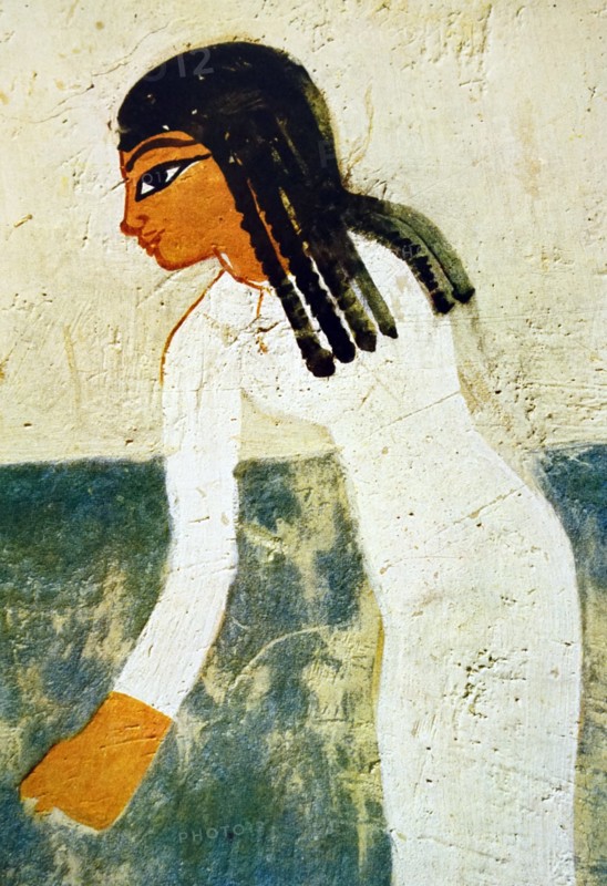 Egyptian tomb wall painting from Thebes, Luxor