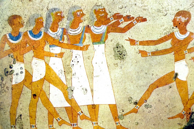 Egyptian tomb wall painting