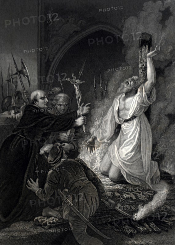 Print depicting the Martyrdom of Archbishop Thomas Cranmer
