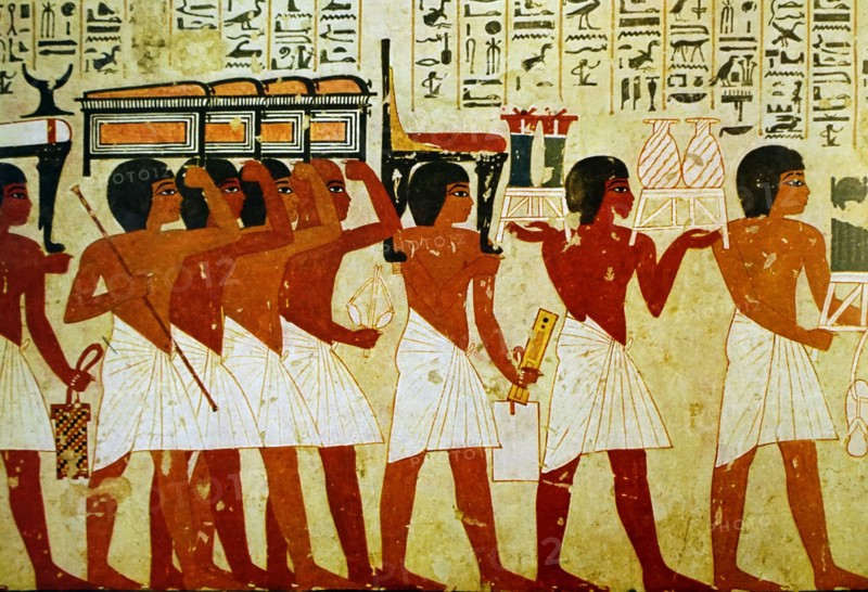 Egyptian tomb wall painting