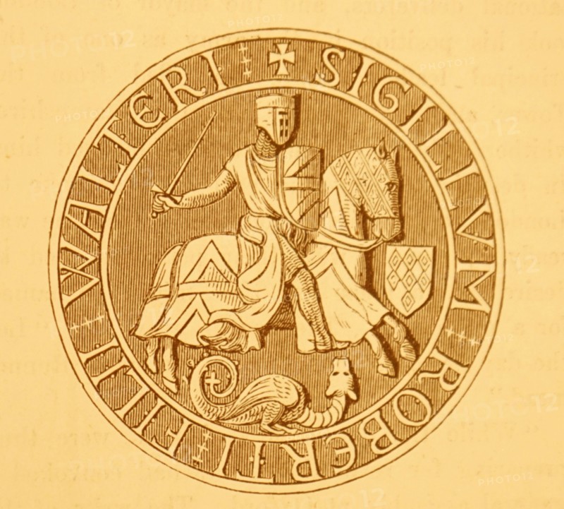 Engraving depicting the seal of Robert Fitzwater