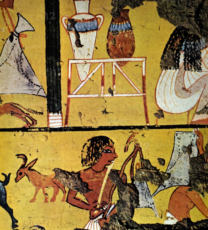 Egyptian tomb wall painting