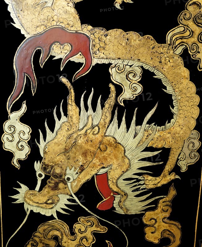 Chinese lacquered black and gold