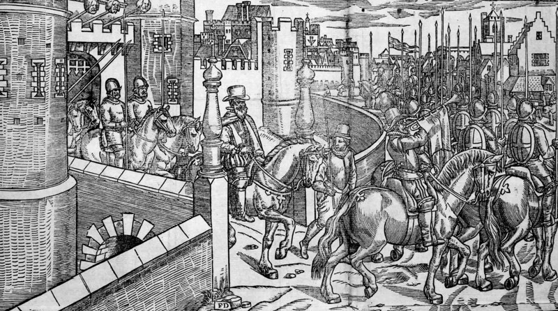 Irish rebels heads on spikes over Dublin Castle
