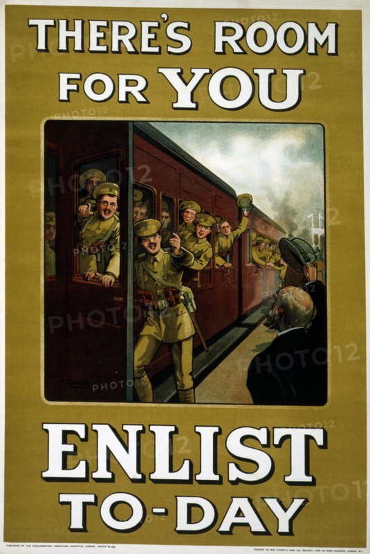 Enlist to-day WWI recruitment poster