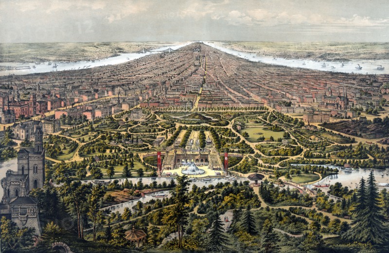 New York, print by G. Schlegel