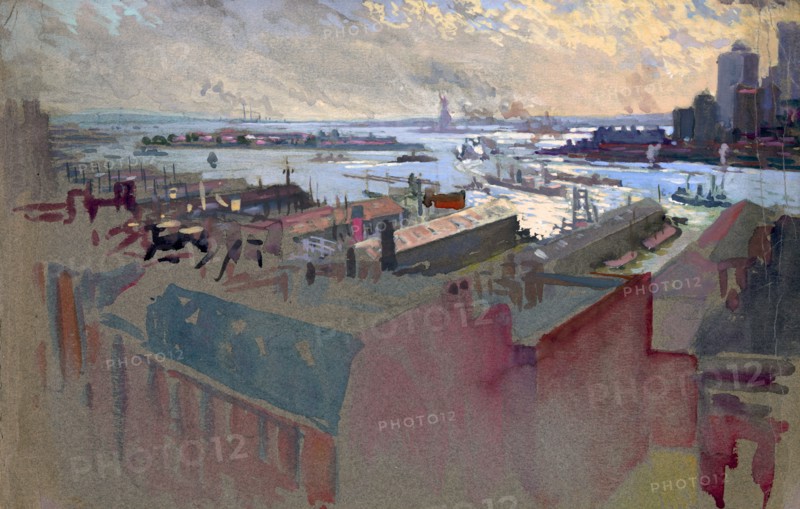 New York Bay from the Margaret by Joseph Pennell