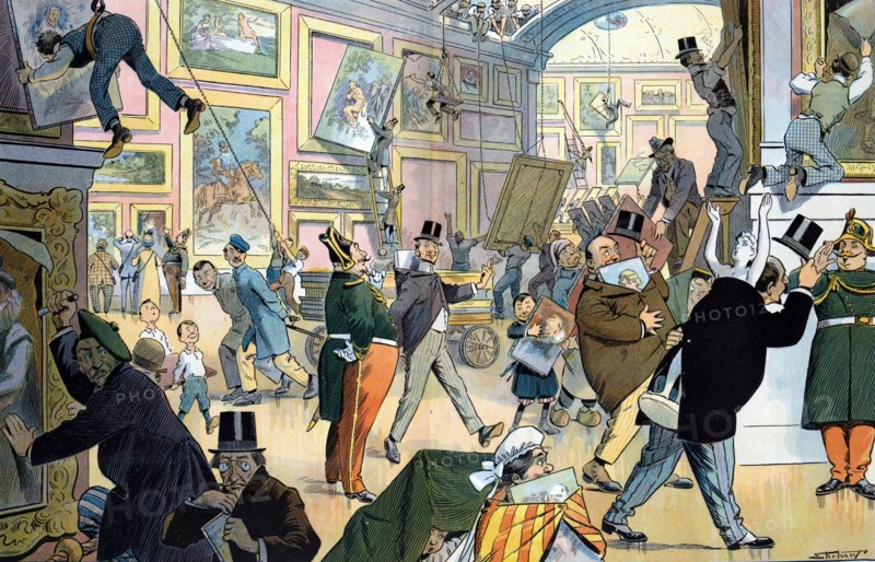 Daily scene in the Louvre by Samuel Ehrhart
