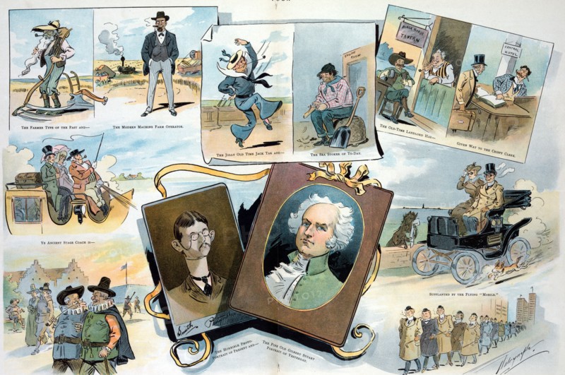 The passing of the picturesque by Louis Dalrymple 1866-1905, artist. Published 1901.