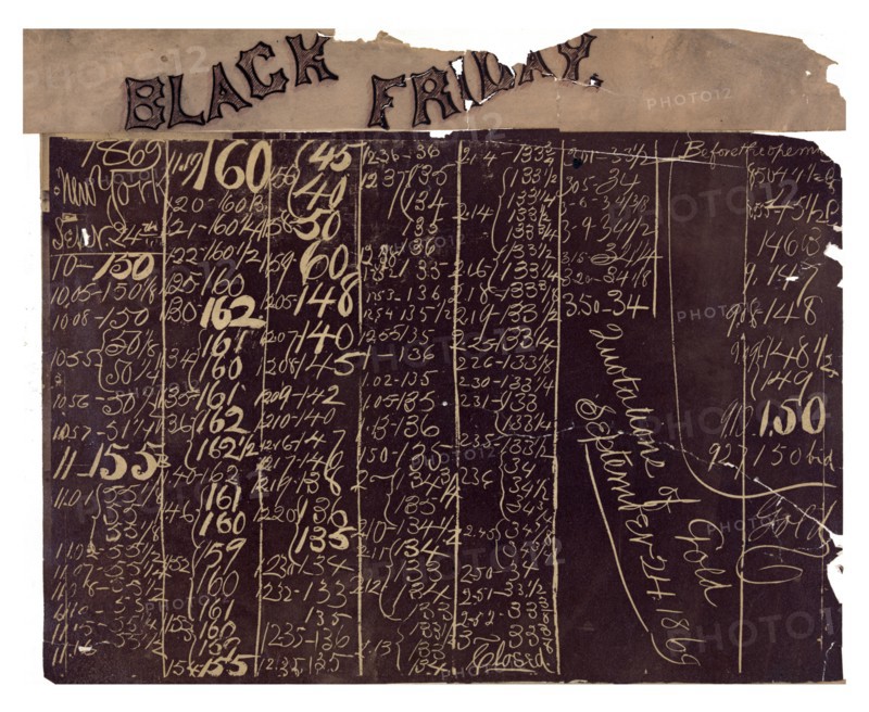 New York Gold Room bulletin board on Black Friday, Sept. 24, 1869