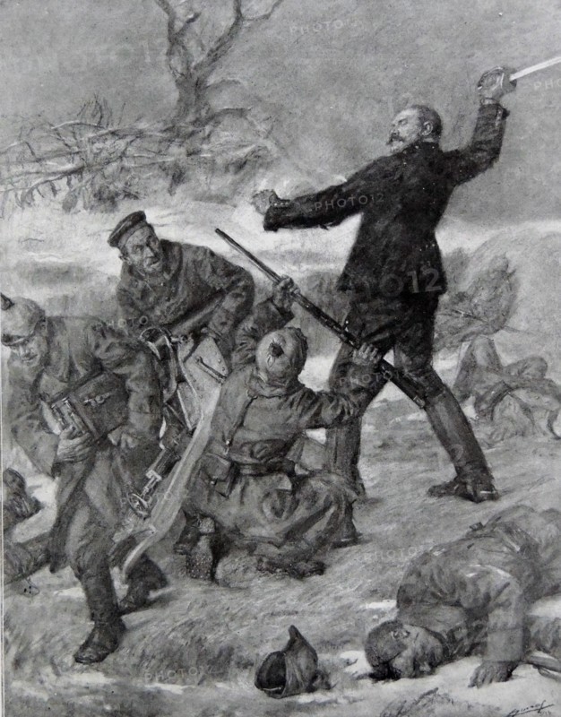 French officer wielding a sword.
