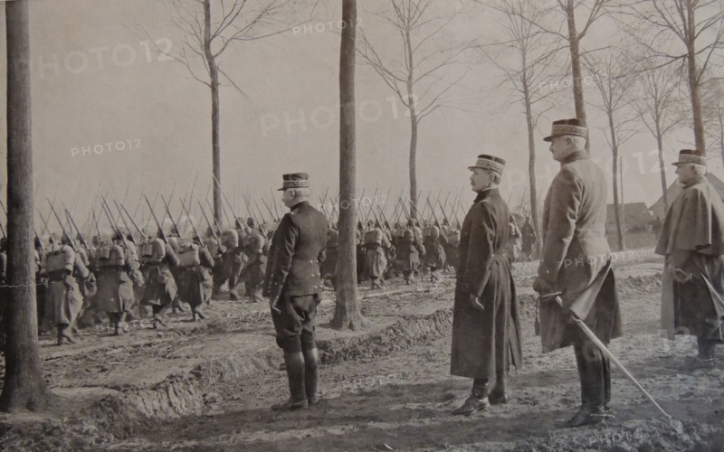 General Joffre reviews French forces.
