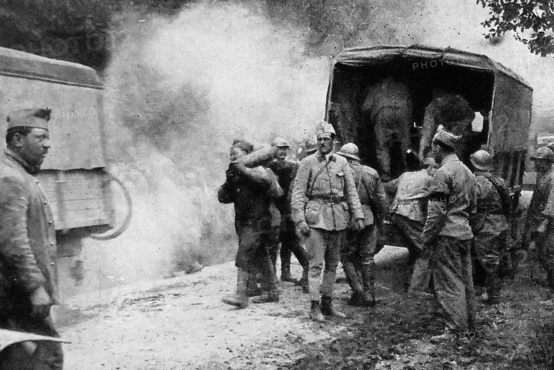 French mechanised division transferring munitions on the road.