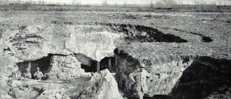 French forward position in a bomb crater.