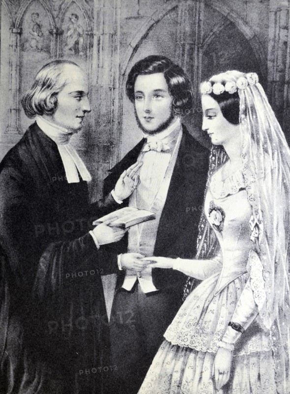 Currier & Ives Illustration. The Marriage