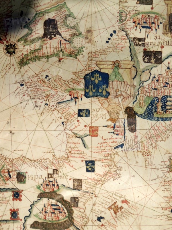 France depicted in Jacopo Russo Map of the world 16th century circa 1528