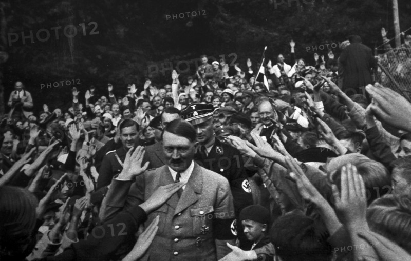 Adolf Hitler with local supporters at Obersalzberg