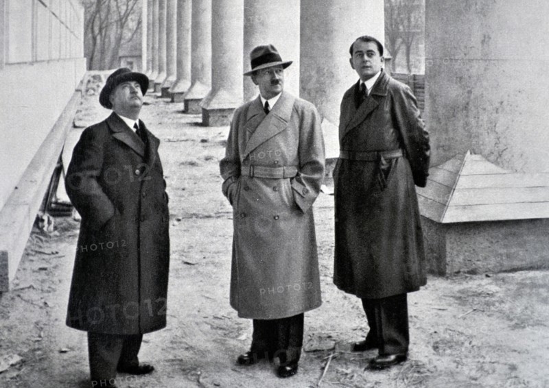 Adolf Hitler with his architects professor Gall and Albert Speer in Berlin 1937